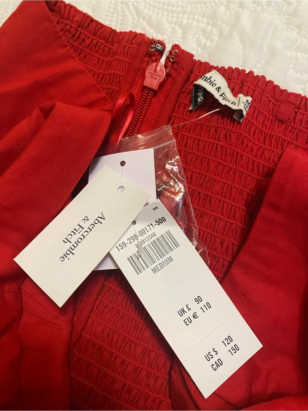 Abercrombie & Fitch Red Drop Waist Maxi Dress In Red